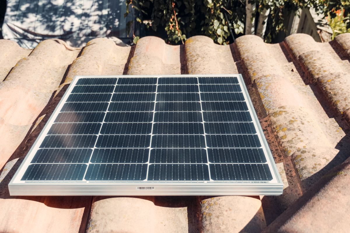Solar PV module installed on a residential roof